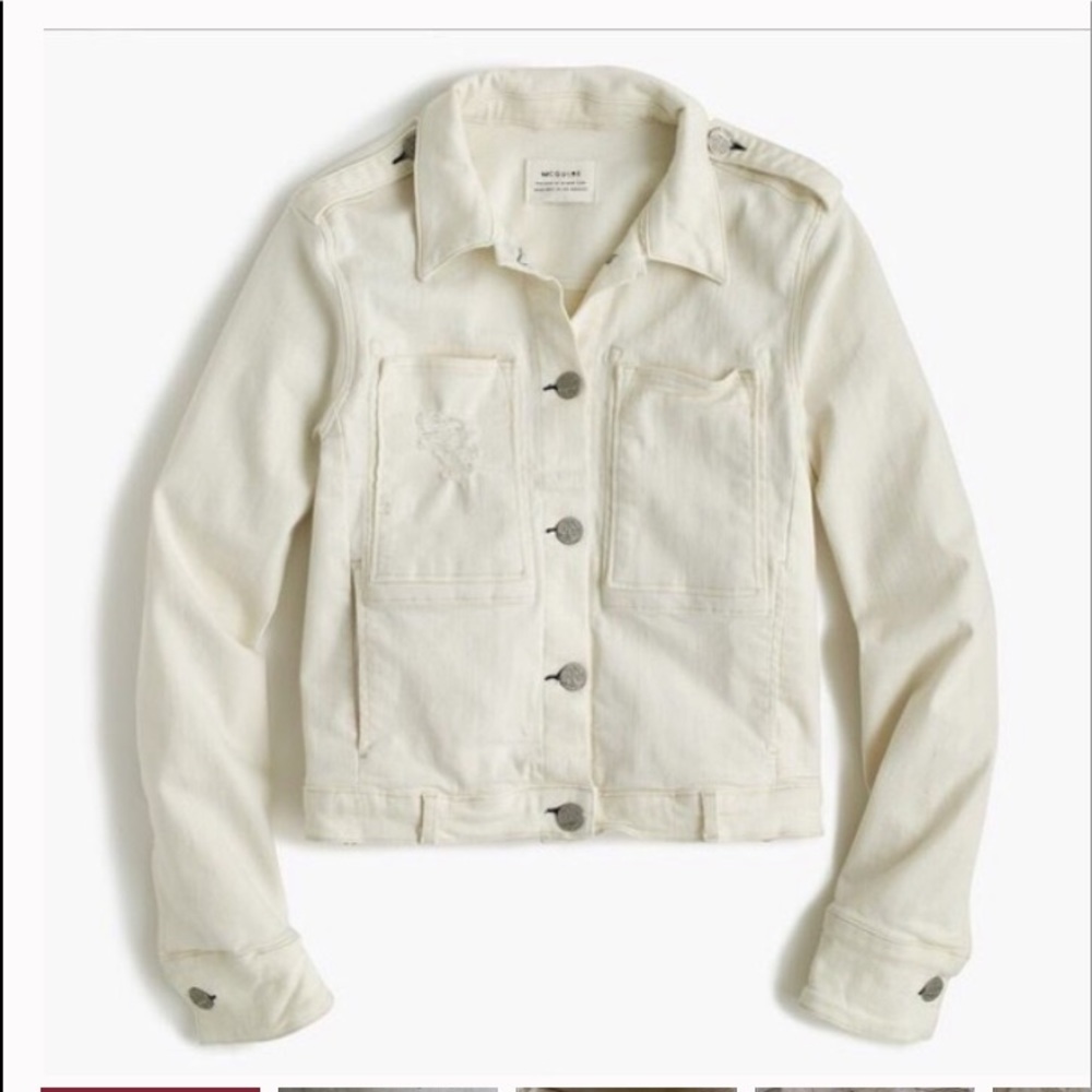 J Crew McGuire Agnelli Jean Jacket vanilla